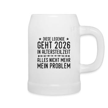Altersteilzeit 2026 Angehender Ruhestand - Bierkrug - Weiß - Rechts