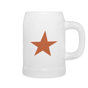 Design d’étoile orange - Chope en céramique - blanc - Droite