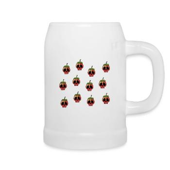 Crânes de fraises - Chope en céramique - blanc - Droite