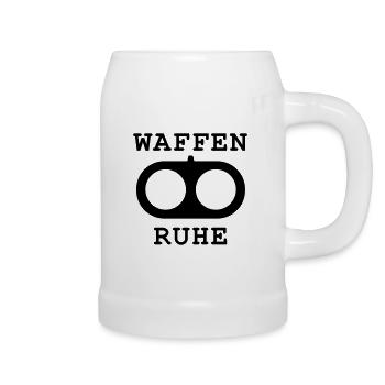 Waffenruhe Doppellauf Flinte Frieden Peace - Bierkrug - Weiß - Rechts