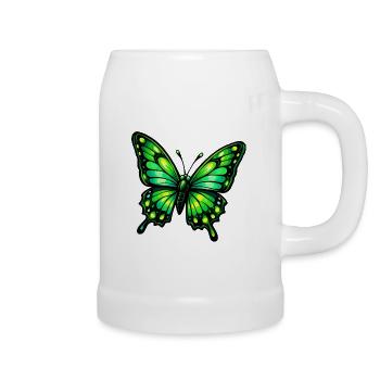 Papillon Vert - Chope en céramique - blanc - Droite