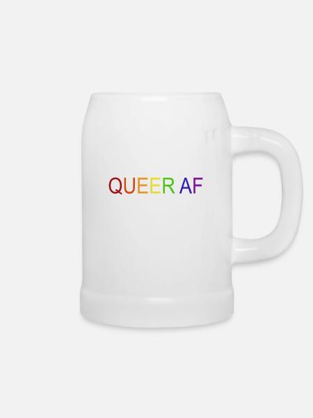 Queer AF - Bierkrug - Weiß