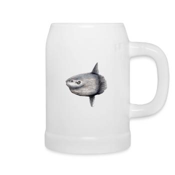 Moonfish - ocean sunfish - Poisson lune Mola mola - Beer Mug - white - Right