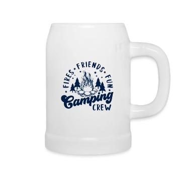 Fires Friends Fun Camping Crew - Beer Mug - white - Right