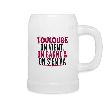 Rugby Toulouse Humour Cadeau Supporter Rugby - Chope en céramique - blanc - Droite