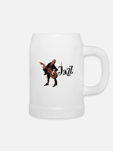 Jazzgitarrist - Bierkrug - Weiß
