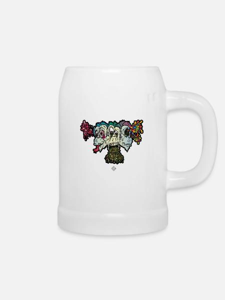 Affe Weisheit - Bierkrug - Weiß