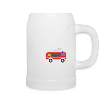 Feuerwehrauto Tatü Tata Ich bin schon 4 Jahre - Bierkrug - Weiß - Rechts