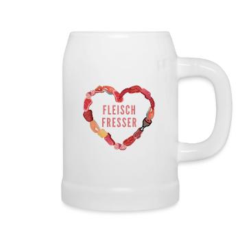 Fleisch Fresser Design Meat Fisch Wurst Herz - Bierkrug - Weiß - Rechts