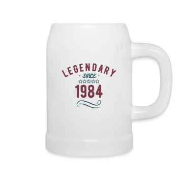40th Birthday Legendary Since 1984 Novelty Vintage - Beer Mug - white - Right