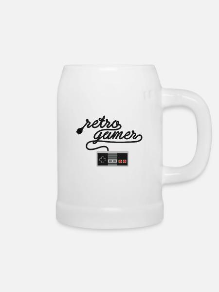 Retro Gamer NES - Bierkrug - Weiß