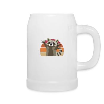 Live Fast and Eating Garbage Raccoon - Beer Mug - white - Right