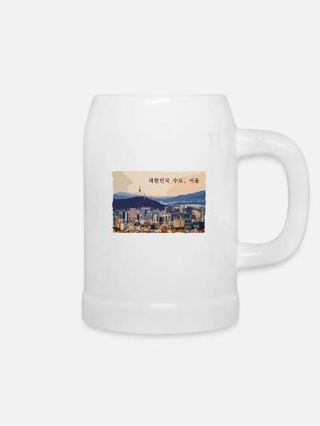 Seoul at Sunset - Bierkrug - Weiß