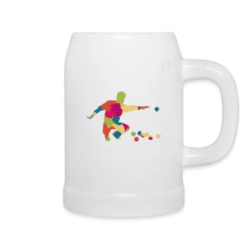 Boccia Petanqué joueur silhouette - Chope en céramique - blanc - Droite