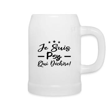 je suis psy qui déchire - Chope en céramique - blanc - Droite