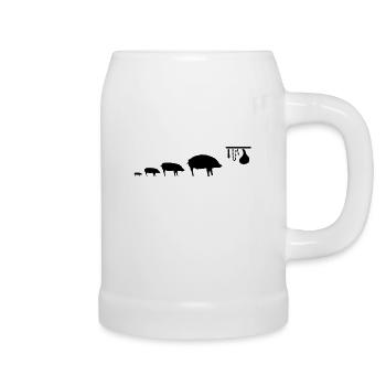 pig_evolution - Bierkrug - Weiß - Rechts