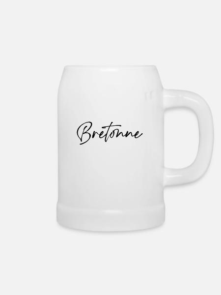 Bretonische Typografie - Bierkrug - Weiß