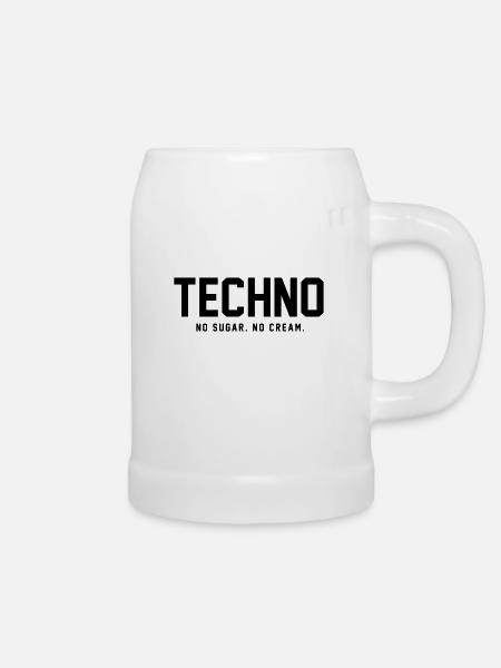 Dunkler Techno - Bierkrug - Weiß