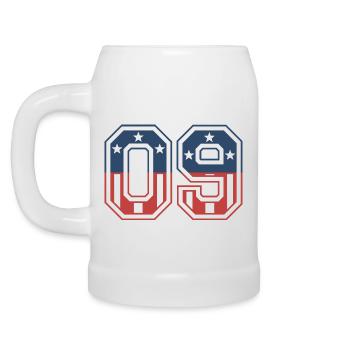 Number 09 USA - Beer Mug - white - Left