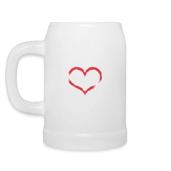 Heart infinite endless - Beer Mug - white - Left