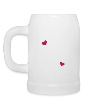 Herz Rahmen Ornament Linie - Bierkrug - Weiß - Links