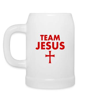 Team jesus kreuz - Bierkrug - Weiß - Links