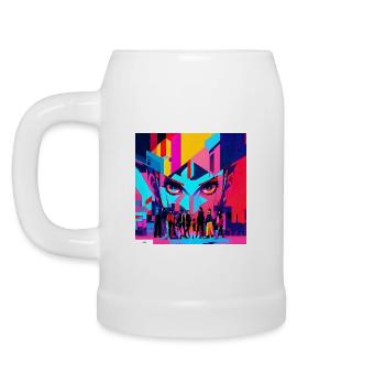 Digital gaze friends - Beer Mug - white - Left
