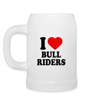 I love bull riders - Bierkrug - Weiß - Links