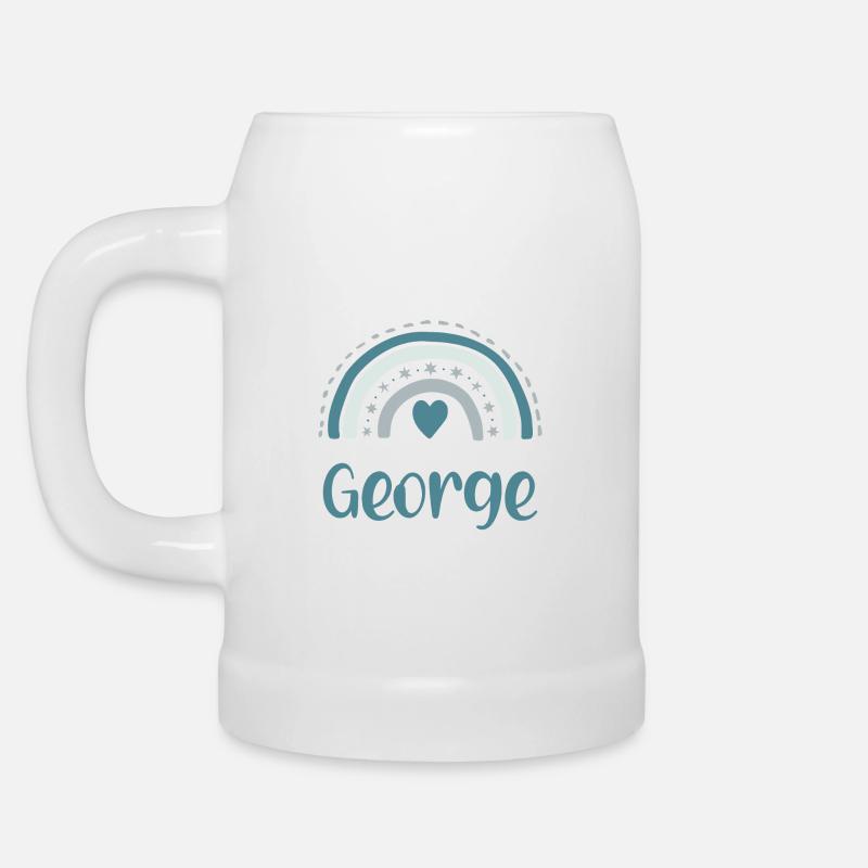 George Name Rainbow - Beer Mug - white