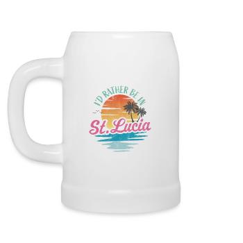 I'd rather be in St Lucia - Beer Mug - white - Left