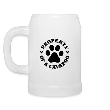 Eigentum eines Cavapoo - Bierkrug - Weiß - Links