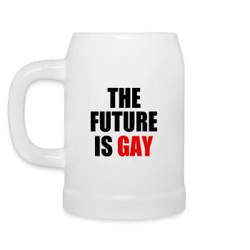The future is gay - Bierkrug - Weiß - Links