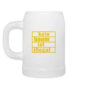 Kein baum ist illegal - Bierkrug - Weiß - Links
