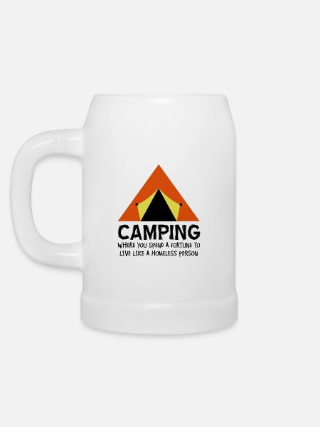 Camping - Bierkrug - Weiß