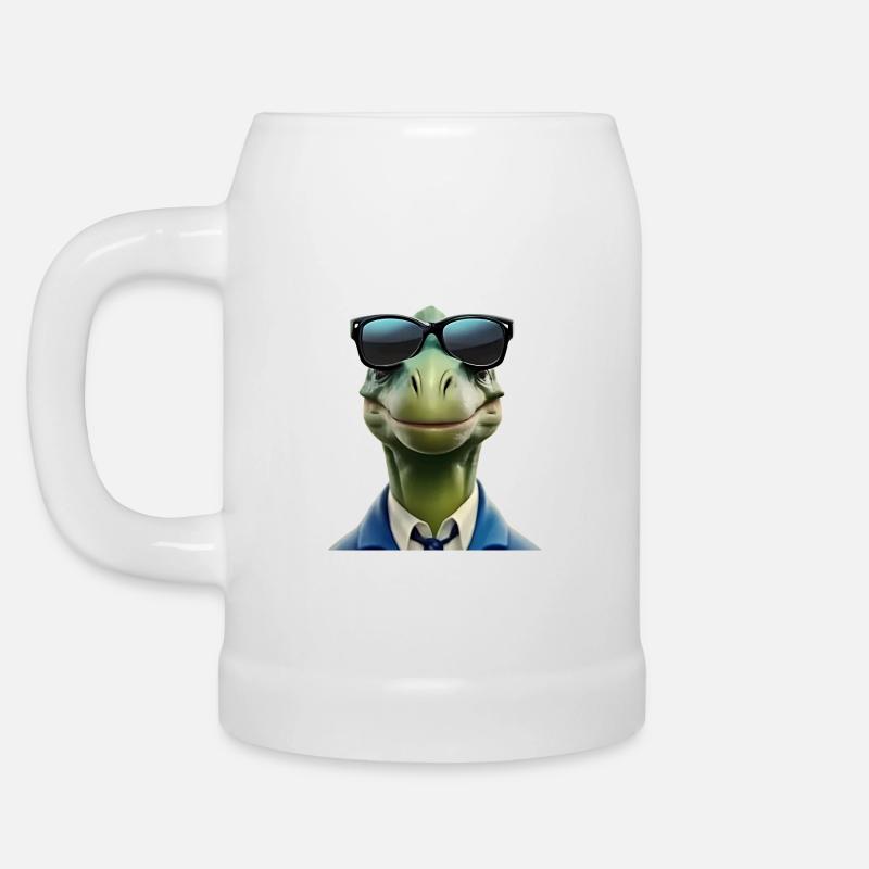 Dinosaur - Beer Mug - white