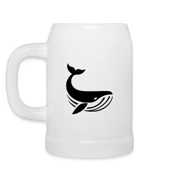 Vecteur de baleine - Chope en céramique - blanc - Gauche