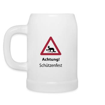 Achtung: Schützenfest - Bierkrug - Weiß - Links