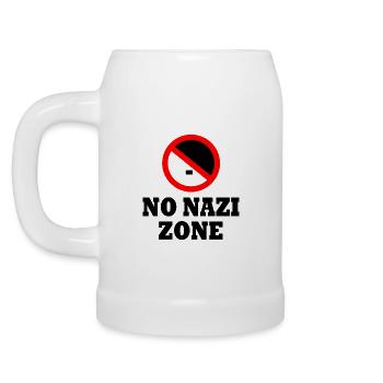 Contre la droite - pas de zone nazie - Chope en céramique - blanc - Gauche