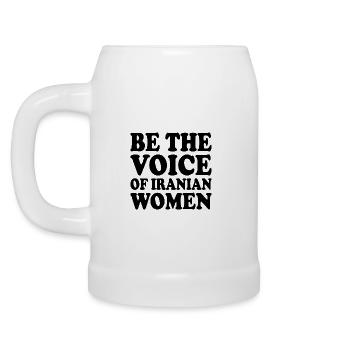 Be the voice of iranian women - Beer Mug - white - Left