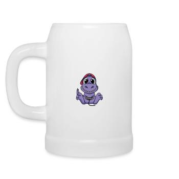 Viertes Baby Spieler 4 Kind Baby Dinosaurier - Bierkrug - Weiß - Links