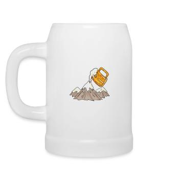 Mountains and beer - Beer Mug - white - Left