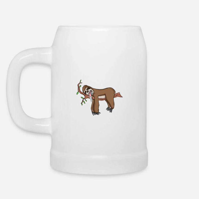 Faultier lustig - Bierkrug - Weiß