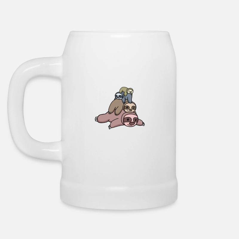 Faultiere - Bierkrug - Weiß