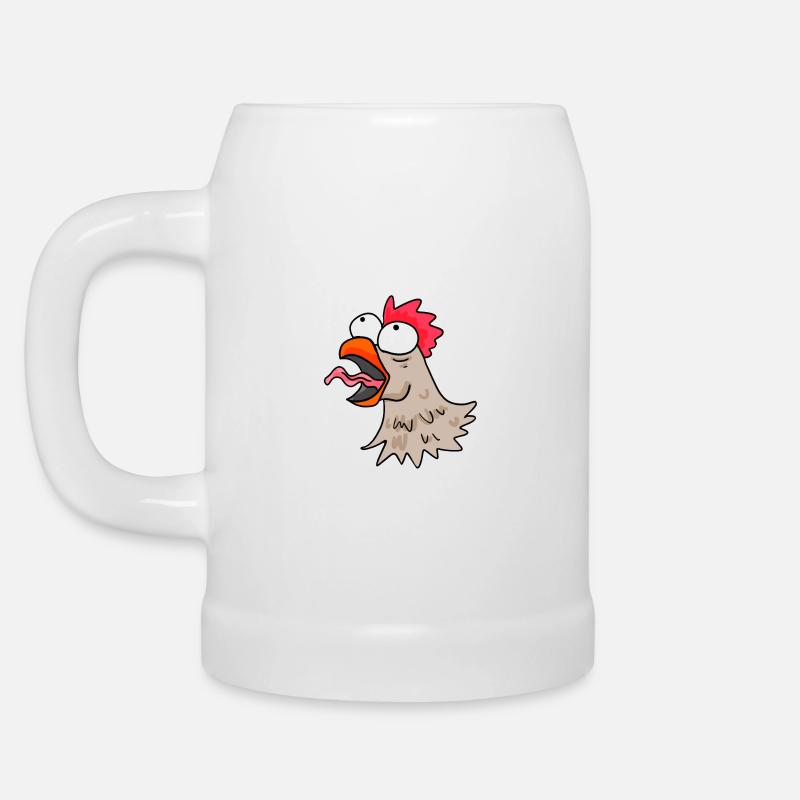 Huhn Kopf Hähnchen - Bierkrug - Weiß