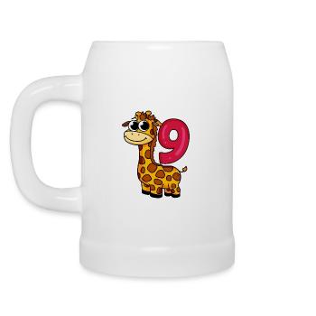 9 anniversaire Girafe - 9 ans - Chope en céramique - blanc - Gauche