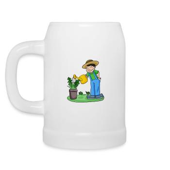 Jardin motif jardin cadeau jardinier - Chope en céramique - blanc - Gauche