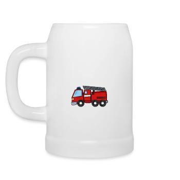 5. Anniversaire d’enfant - 5 ans - pompiers - Chope en céramique - blanc - Gauche