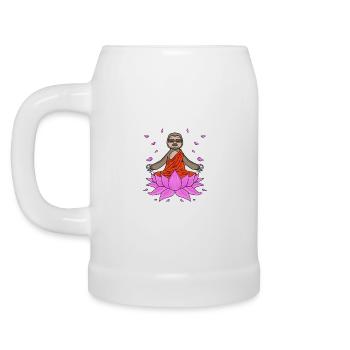Yoga Namaste Sloth - Beer Mug - white - Left