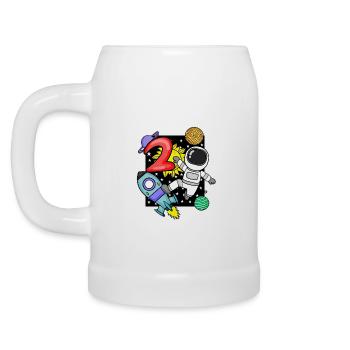 2 ans astronaute garçon 2 anniversaire cadeau - Chope en céramique - blanc - Gauche