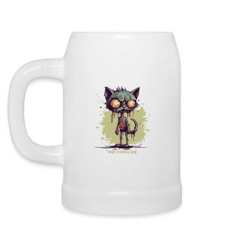 Quelle belle journée pour un chat zombie - Chope en céramique - blanc - Gauche